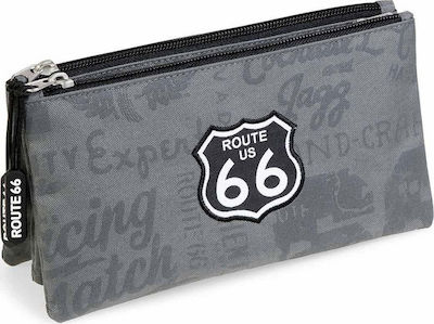 Busquets Route 66 Pencil Case with 3 Compartments Gray