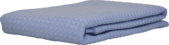 Anna Riska Blanket Cot Michelle Waffle Blue 115x155cm