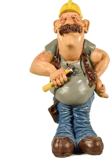 SP Souliotis Figurină Decorativă Statuetă Din Plastic Muncitor Cu Mustață 9x7x16cm