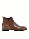 Damiani 432 Leather Chelsea Boots Cognac