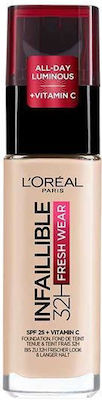 L'Oreal Paris Infaillible 32H Fresh Wear Liquid Make Up 200 Golden Sand 30ml