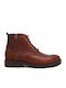 Damiani 973 Men's Leather Military Boots Cognac