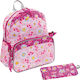 Laken Flowers Schulranzen Rucksack Kindergarten Rosa mit Flaschenhalter