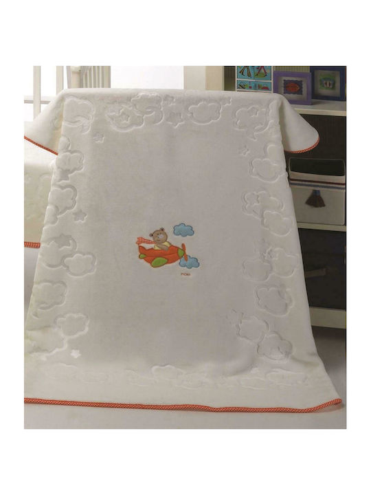Morven Κουβέρτα Κούνιας Candy 328 Βελουτέ Λευκή 110x140εκ.