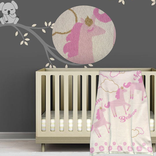 Morven Blanket Nursery Swaddling Blankets Unicorn 1818 Cotton Pink 80x100cm