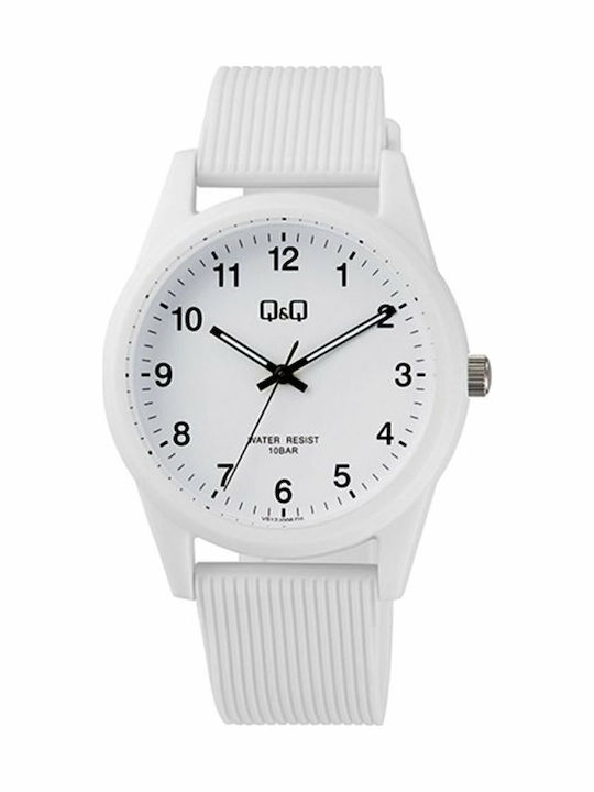 Q&Q Men's Watch 40mm Battery with White Rubber ...