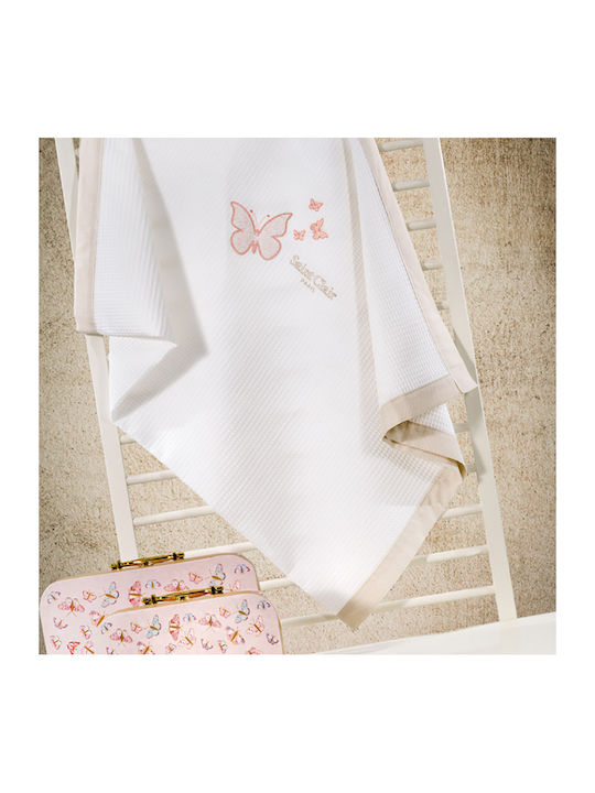 Saint Clair Blanket Cot Contessa Waffle White 110x150cm