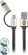 Forever Regular USB to Lightning / micro USB Cable Μαύρο 1m (GSM032487)