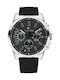 Tommy Hilfiger Decker Uhr Chronograph Batterie mit Schwarz Lederarmband