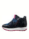 Kids Sneakers High with Scratch Navy Blue