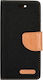 Forcell Y7 Prime Buchen Sie Stoff Schwarz (Huawei Y7 2018/Y7 Prime 2018)