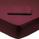 Das Home Bettlaken für Einzelbett mit Gummiband 100x200+35cm. Best 1014 Bordeaux
