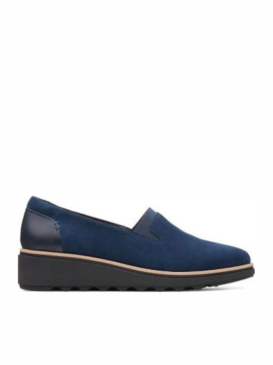 Clarks Sharon Dolly Γυναικεία Loafers σε Navy Μ...