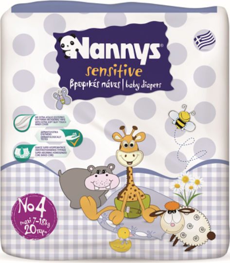 Nannys Tape Diapers Sensitive Maxi No. 4 for 7-18kg 20pcs