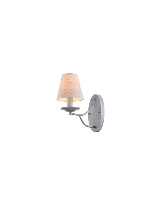 Home Lighting Classic Wall Lamp with Socket E14 White Width 24cm