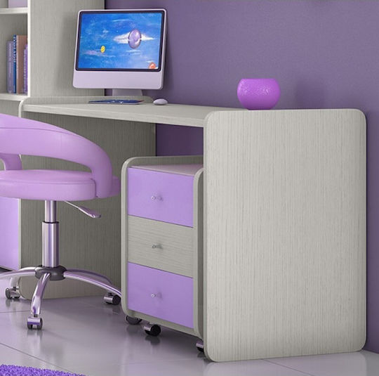 Skyros 1 Kids Desk made of Solid Wood Beige 120x60x60cm
