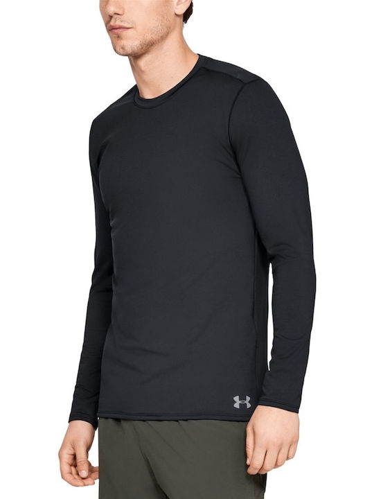 Under Armour ColdGear Fitted Crew Ανδρική Ισοθερμική Μακρυμάνικη Μπλούζα Μαύρη