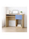 No 8 Birou pentru copii din Melamină Oak-Light Blue 100x55x80cm