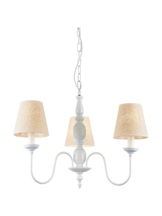 Home Lighting Orion C111-3 Kronleuchter 3xE14 Ø66cm mit Schirmen Weiß 77-3670