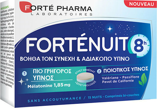 Forte Pharma Fortenuit 8h Supplement for Sleep 15 Tablets