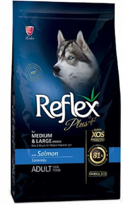 Reflex Plus Adult Medium/Large 15kg Ξηρά Τροφή για Ενήλικους Σκύλους Μεσαίων & Μεγαλόσωμων Φυλών με Σολομό