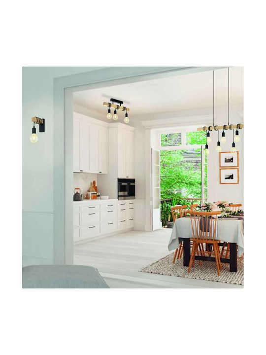 Eglo Townshend Pendant Light Black Rail with Socket E27 55x26.5x26.5cm
