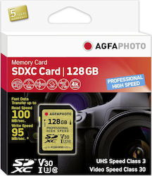 AgfaPhoto Professional High Speed SDXC 128GB Class 10 U3 V30 High Speed