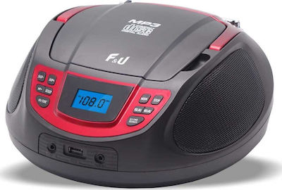F&U Φορητό Ηχοσύστημα RCD9039MU με CD / USB / Ραδιόφωνο σε Κόκκινο Χρώμα