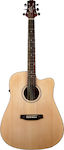 Ashton Semi-Acoustic Guitar D20CEQ Cutaway Natural Matte Cutaway Natural