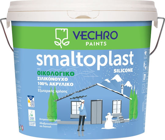 Vechro Smaltoplast Silicone Пластмасов Боя Акрил Антиплесенов Екологичен за Външен Употреба 3лт