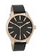 Oozoo Timepieces Watch with Black Leather Strap