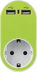 Φορτιστής Χωρίς Καλώδιο με 2 Θύρες USB-A Πράσινος (147-09012)