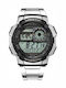 Jaga Four-G 343G-2 Digital Herrenuhr 48mm Chronograph Batterie mit Silber Metallarmband
