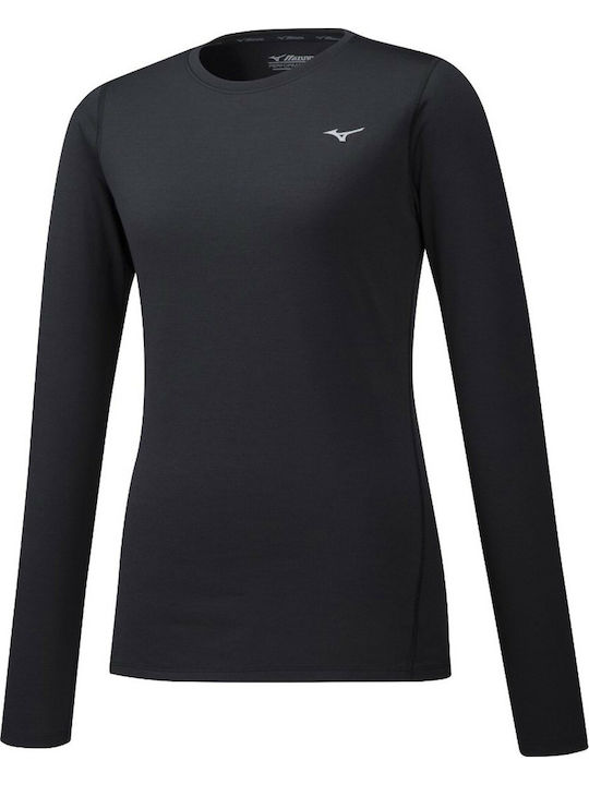 Mizuno Impulse Core LS Tee Women's Athletic Blouse Long Sleeve Black