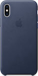 Apple Leather Case Umschlag Rückseite Leder Blau (iPhone X / Xs) MRWN2ZM/A