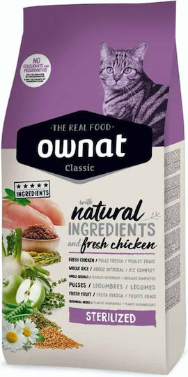 Ownat Classic Sterilized Ξηρά Τροφή για Ενήλικες Στειρωμένες Γάτες με Κοτόπουλο 1.5kg
