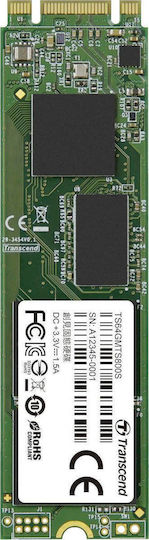 Transcend MTS800S SSD 64GB τύπου M.2 με σύνδεση SATA III TS64GMTS800S