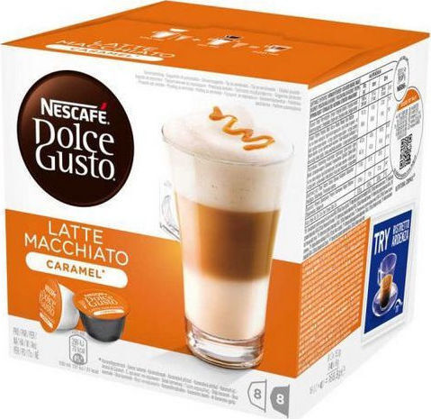 Nescafe Machiatto Latte Macchiato Caramel Coffee Capsules Compatible with Dolce Gusto Machine 16pcs