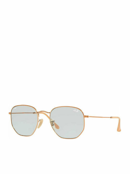 Ray Ban Hexagonal Sunglasses with Rose Gold Met...