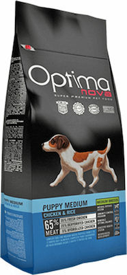 Optimanova Puppy Medium 12kg Ξηρά Τροφή χωρίς Σιτηρά για Κουτάβια Μεσαίων Φυλών με Κοτόπουλο και Ρύζι