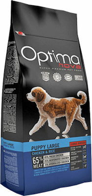 Optimanova Puppy Large 12kg Dry Food Grain Free for Puppies of Large Breeds with Chicken and Rice