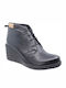 Safe Step 18620 Piele Botine pentru femei Platforma Negru