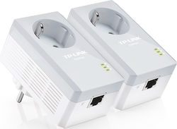 TP-LINK TL-PA4010P KIT v4 Powerline Διπλό για Ενσύρματη Σύνδεση με Passthrough Πρίζα και Θύρα Ethernet