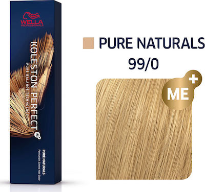 Wella Koleston Perfect Me+ Pure Naturals Vopsea de Păr 99/0 Blond foarte deschis 60ml