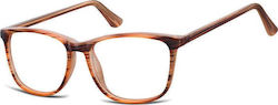 Sunoptic Plastic Eyeglass Frame Brown CP141G