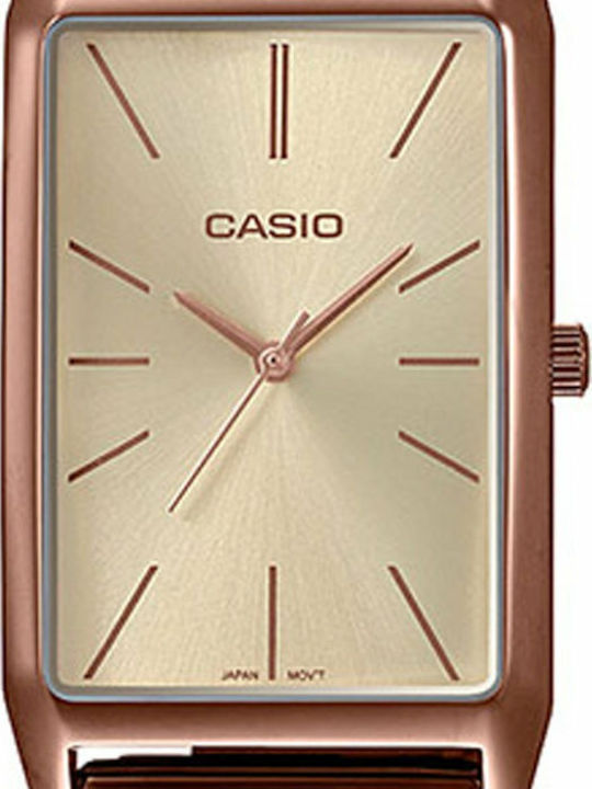 Casio Vintage Women's Watch with Pink Gold Metal Bracelet