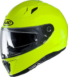 HJC i70 Semi Flat Full Face Helmet with Pinlock and Sun Visor ECE 22.05 1500gr Fluorescent FLUOGREEN-2XS