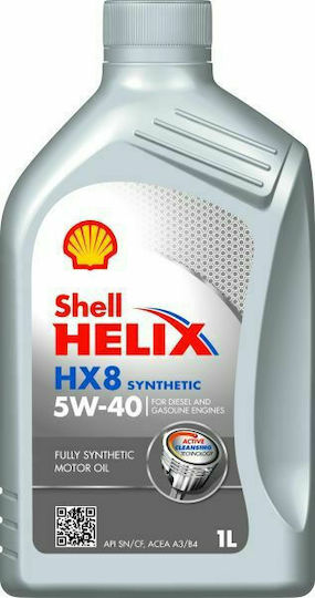 Shell Helix HX8 Synthetic Συνθετικό Λάδι Αυτοκινήτου 5W-40 1lt