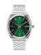 Nixon Time Teller Ανδρικό Ρολόι 37mm Μπαταρίας με Ασημί Μεταλλικό Μπρασελέ