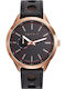 Esprit Ανδρικό Ρολόι 44mm Μπαταρίας με Μαύρο Δερμάτινο Λουράκι